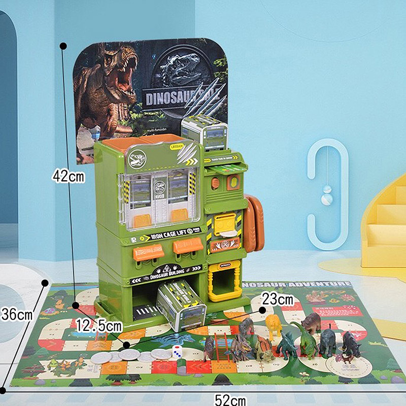 Automatisches Dinosaurier-Gebäudeautomaten-Spielzeug mit 10 Dinosaurierfiguren (4)
