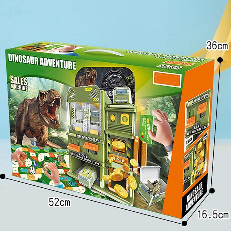 ของเล่นเครื่องขายอาคารไดโนเสาร์อัตโนมัติพร้อมตุ๊กตาไดโนเสาร์ 10 ตัว (5)