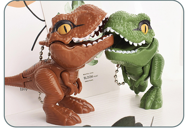 Dinosaur-Mainan-Menggigit Jari-Dino-Keychain-Snap-Pada-Beg-Beg-Rantai Kunci-7