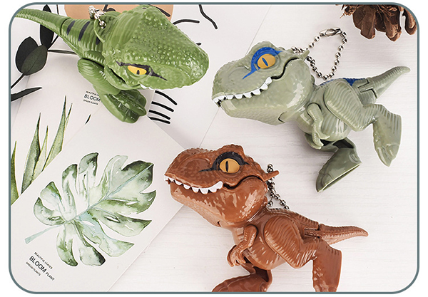 Dinosaurus-Toys-Vingerbijten-Dino-Sleutelhanger-Snap-On-Rugzak-Sleutelhanger-8