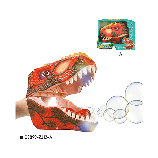 Títeres de man de dinosauros Xoguetes con burbullas Función de ruxidos (4)