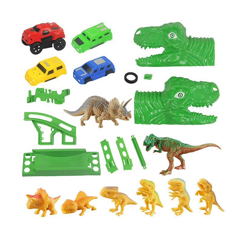 Dinosaur Race Track Toys Flexible Track Connected Playset Toy Cars for Kids (5)