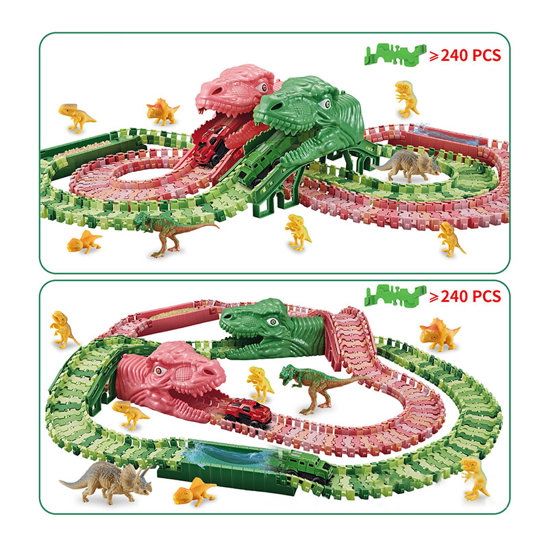 Dinosaur Race Track Toys Flexible Track Connected Playset Toy Cars for Kids (6)