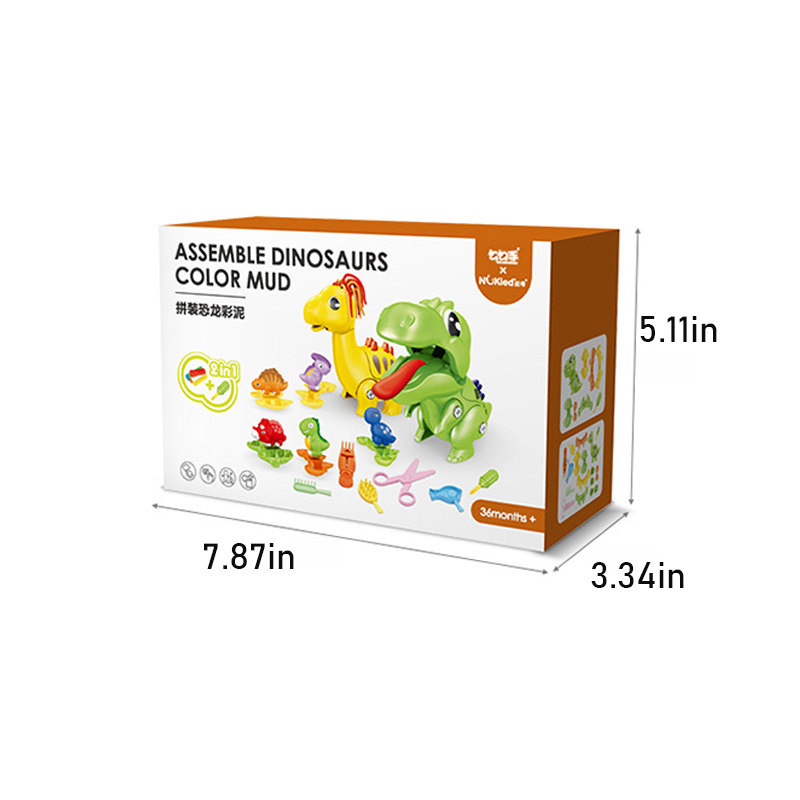 Kids' Play Dough Set with Assembly Dinosaur Model Toy (6)